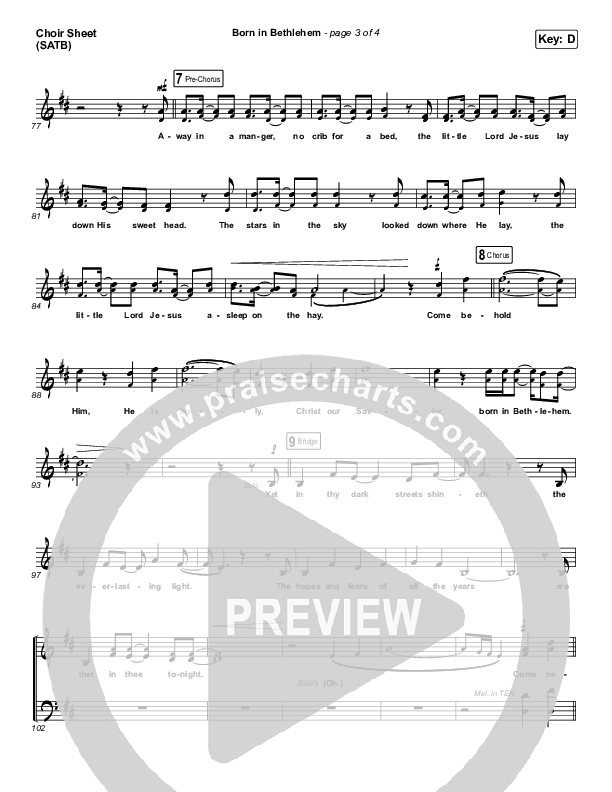 Born In Bethlehem Choir Vocals (SATB) (Highlands Worship)