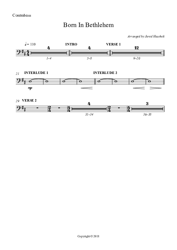 Born In Bethlehem Contrabass (Highlands Worship)