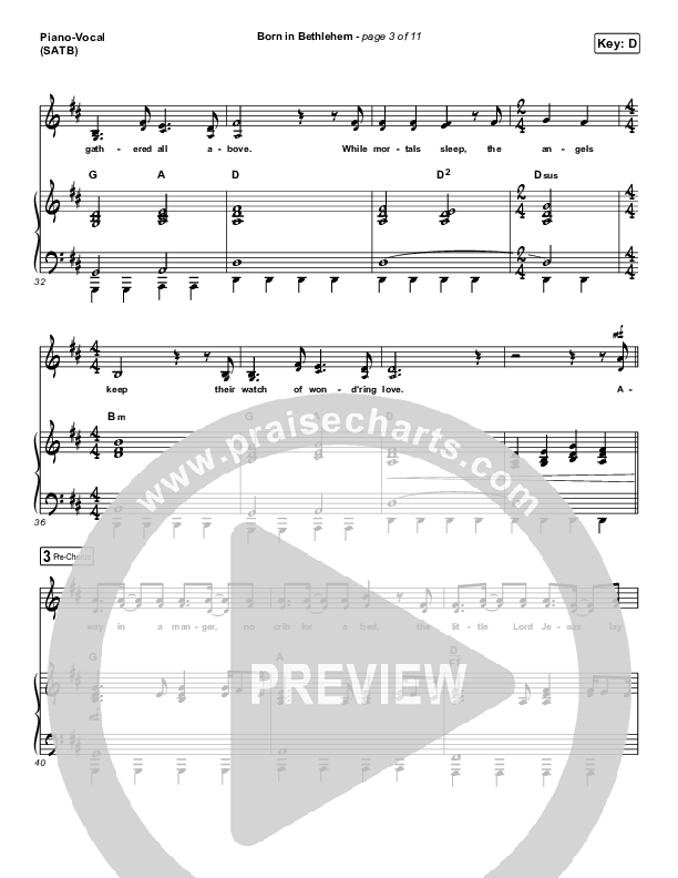 Born In Bethlehem Piano/Vocal & Lead (Highlands Worship)