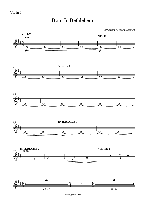 Born In Bethlehem Violin 1 (Highlands Worship)