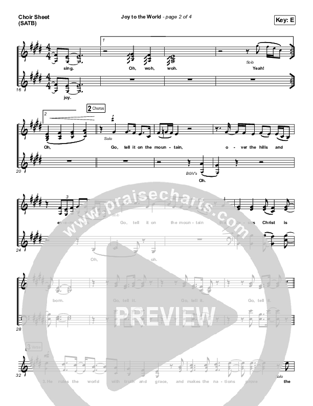 Joy To The World Choir Vocals (SATB) (Highlands Worship)