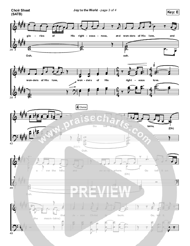 Joy To The World Choir Vocals (SATB) (Highlands Worship)