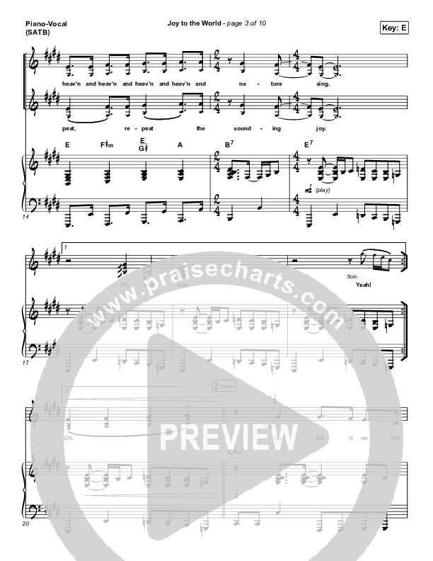 Joy To The World Piano/Vocal (SATB) (Highlands Worship)