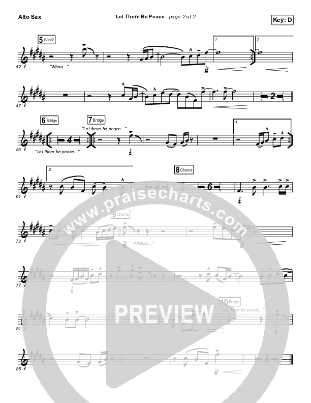 Let There Be Peace Alto Sax (Highlands Worship)