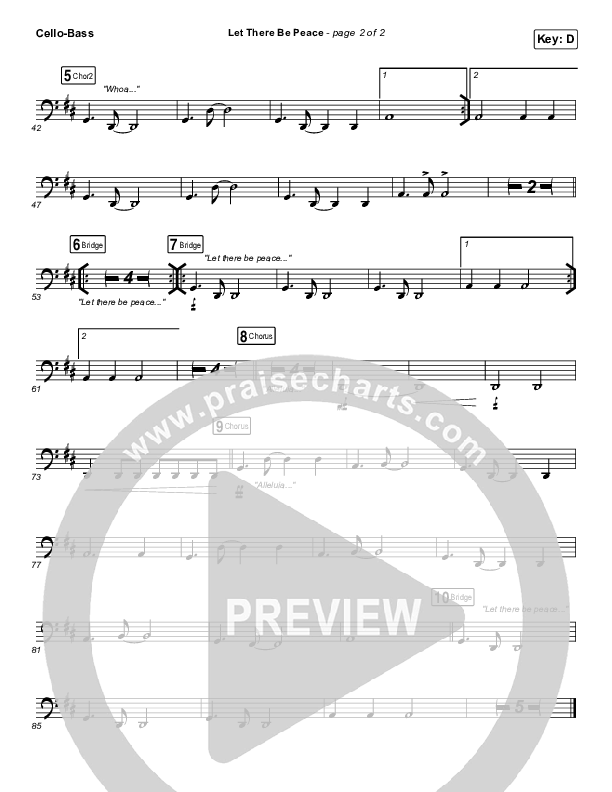 Let There Be Peace Cello/Bass (Highlands Worship)