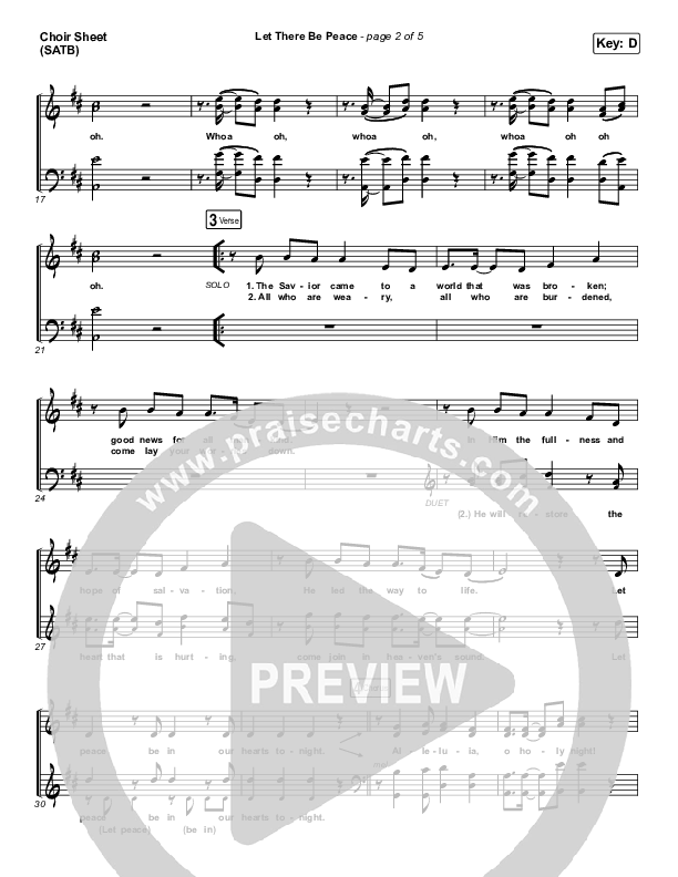 Let There Be Peace Choir Vocals (SATB) (Highlands Worship)