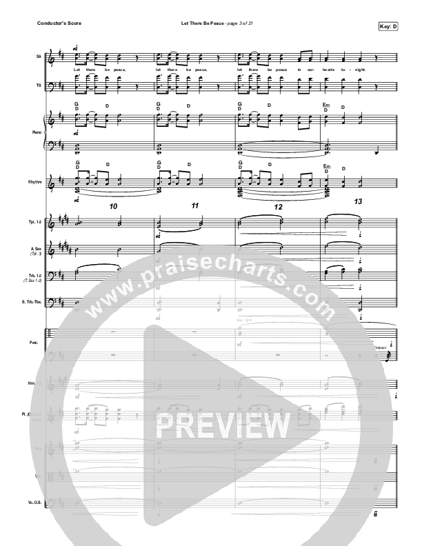 Let There Be Peace Conductor's Score (Highlands Worship)