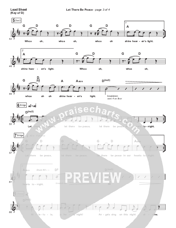 Let There Be Peace Lead Sheet (Melody) (Highlands Worship)