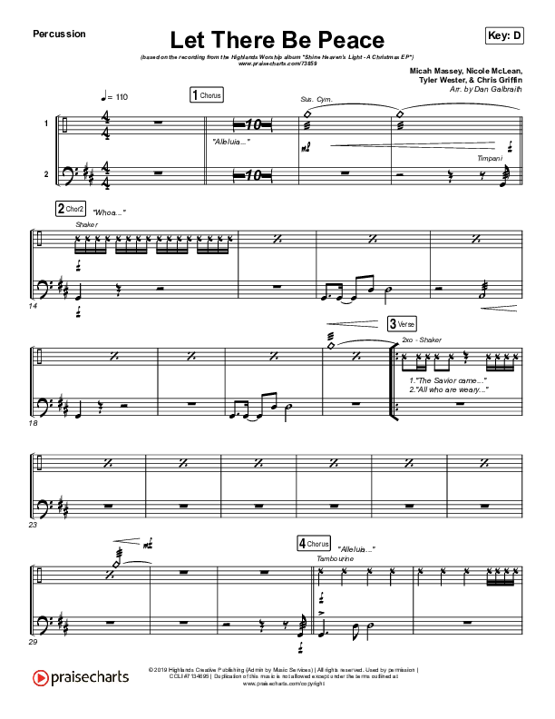 Let There Be Peace Percussion (Highlands Worship)