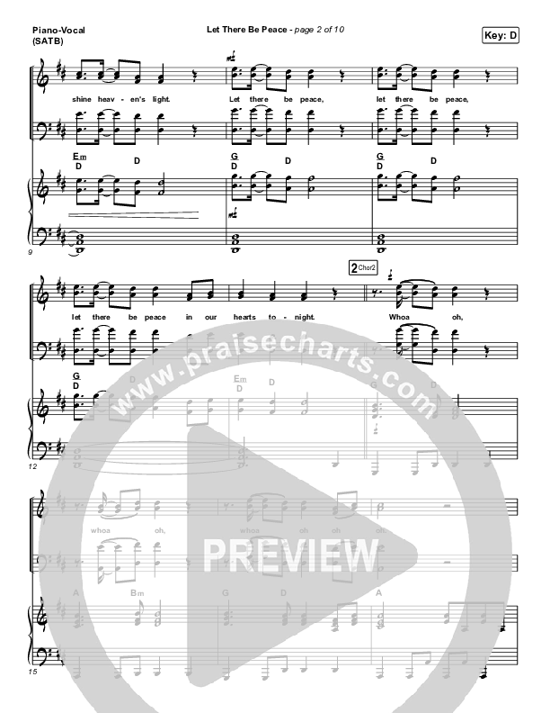 Let There Be Peace Piano/Vocal Pack (Highlands Worship)