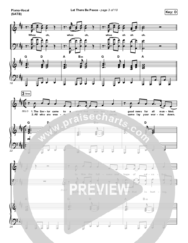 Let There Be Peace Piano/Vocal (SATB) (Highlands Worship)