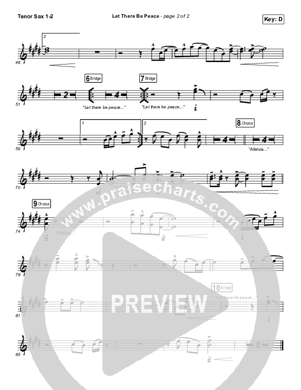 Let There Be Peace Tenor Sax 1/2 (Highlands Worship)