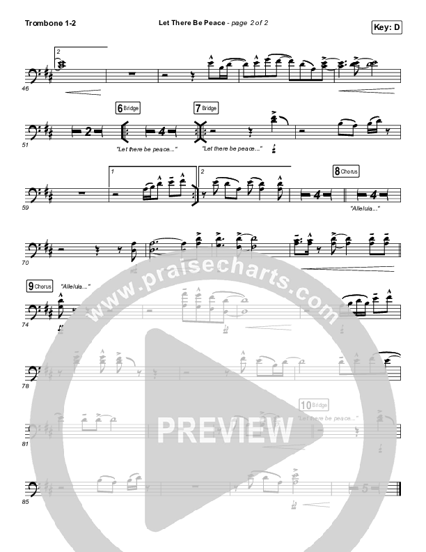 Let There Be Peace Trombone 1/2 (Highlands Worship)