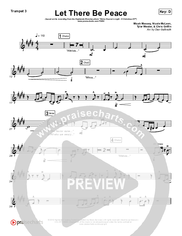 Let There Be Peace Trumpet 3 (Highlands Worship)