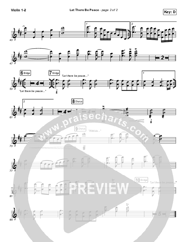 Let There Be Peace Violin 1/2 (Highlands Worship)