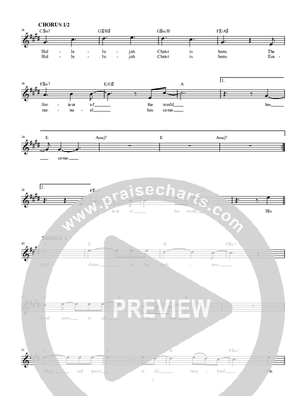 He Has Come Lead Sheet (Highlands Worship)