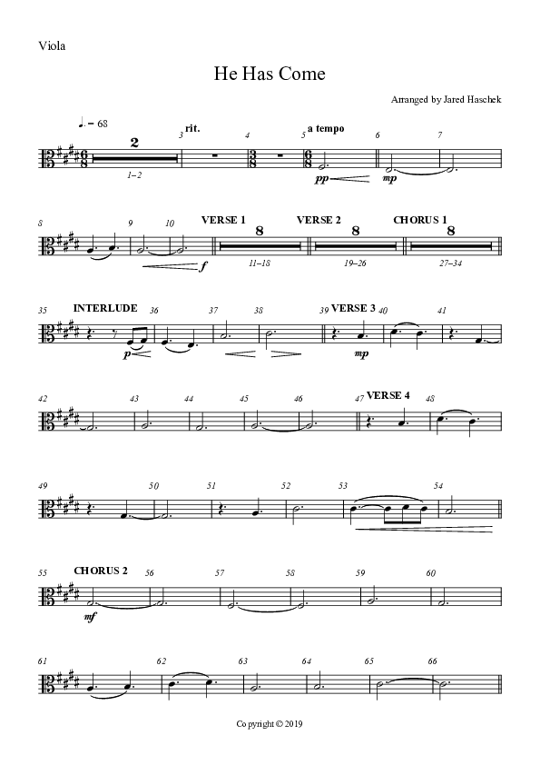 He Has Come Viola (Highlands Worship)