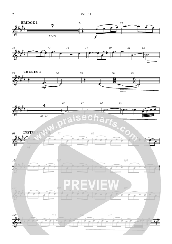 He Has Come Violin 1 (Highlands Worship)