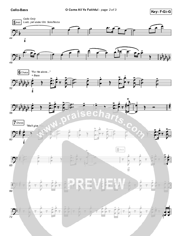 O Come All Ye Faithful Cello/Bass (Planetshakers)