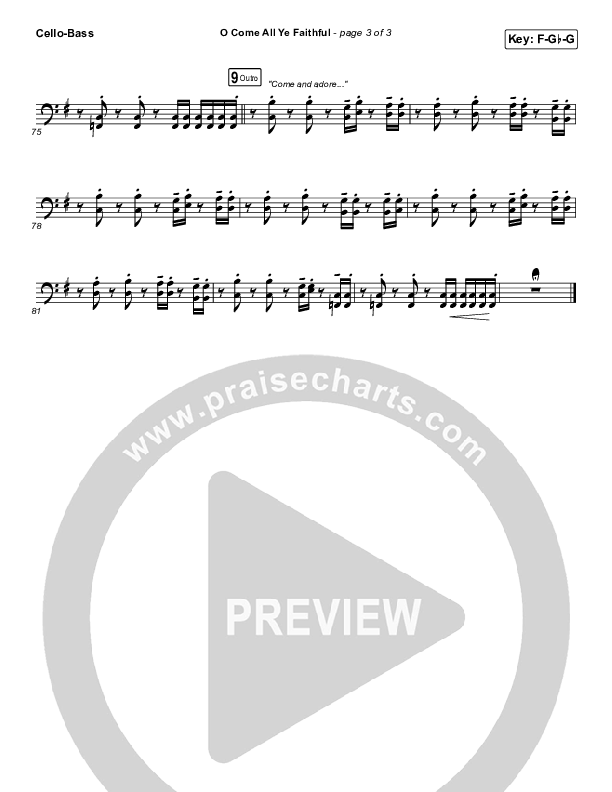 O Come All Ye Faithful Cello/Bass (Planetshakers)