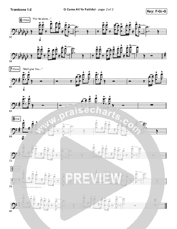 O Come All Ye Faithful Trombone 1/2 (Planetshakers)