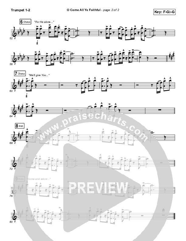 O Come All Ye Faithful Trumpet 1,2 (Planetshakers)