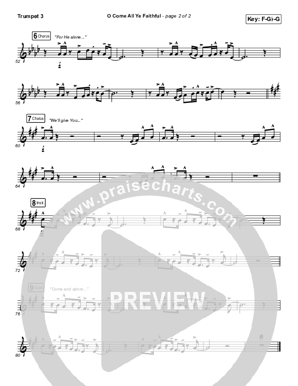 O Come All Ye Faithful Trumpet 3 (Planetshakers)