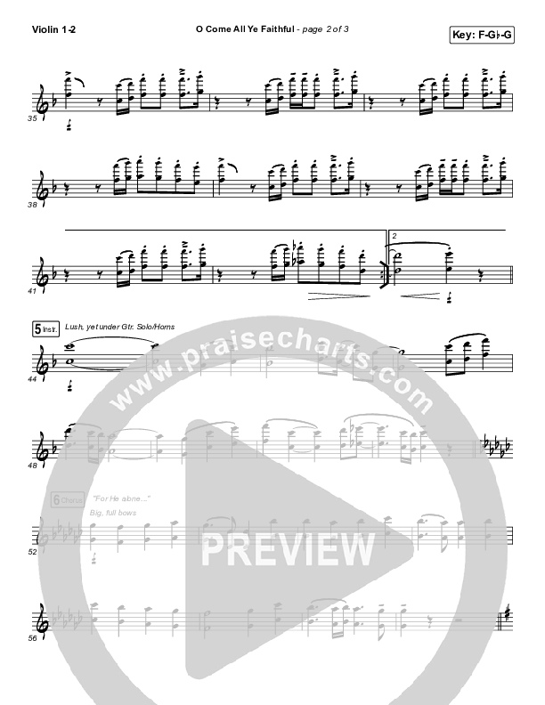 O Come All Ye Faithful Violin 1/2 (Planetshakers)