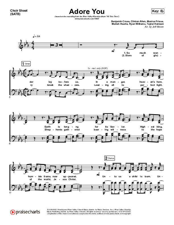 Adore You Choir Vocals (SATB) (River Valley Worship)