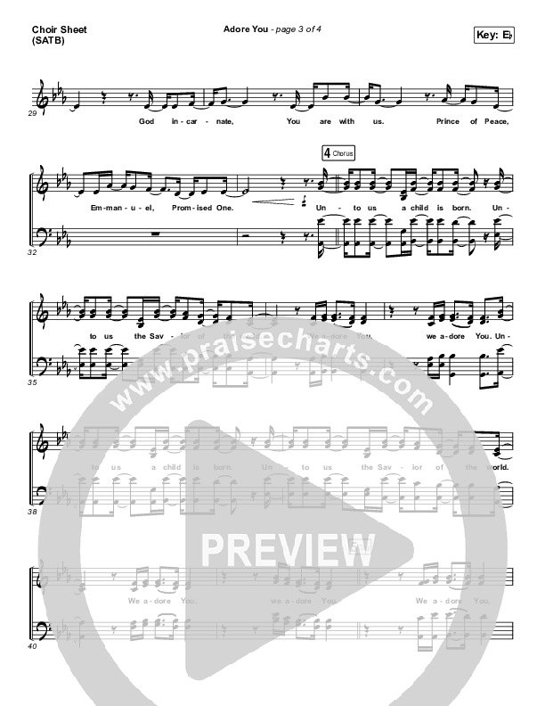 Adore You Choir Sheet (SATB) (River Valley Worship)