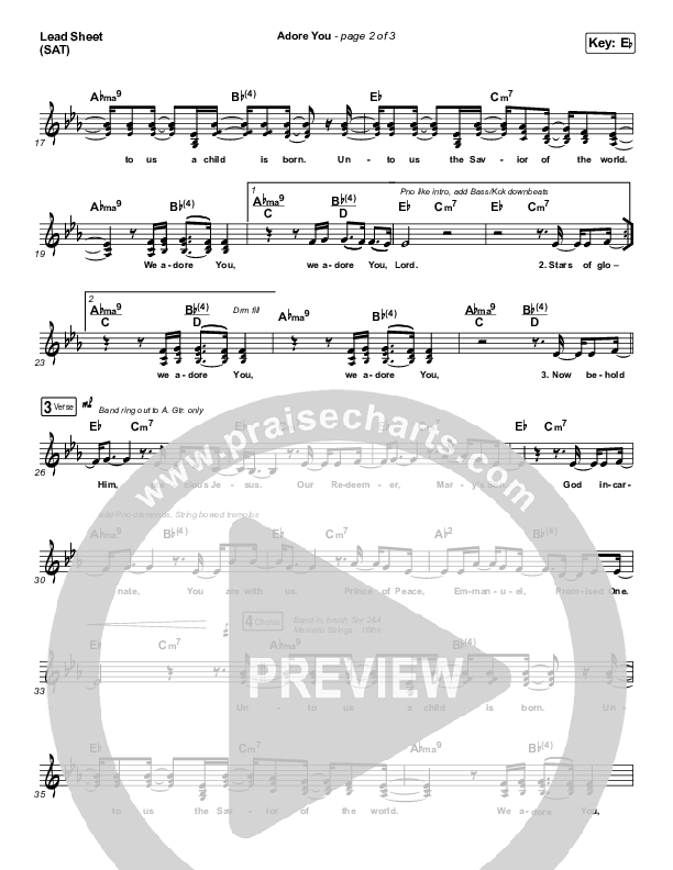 Adore You Lead Sheet (SAT) (River Valley Worship)