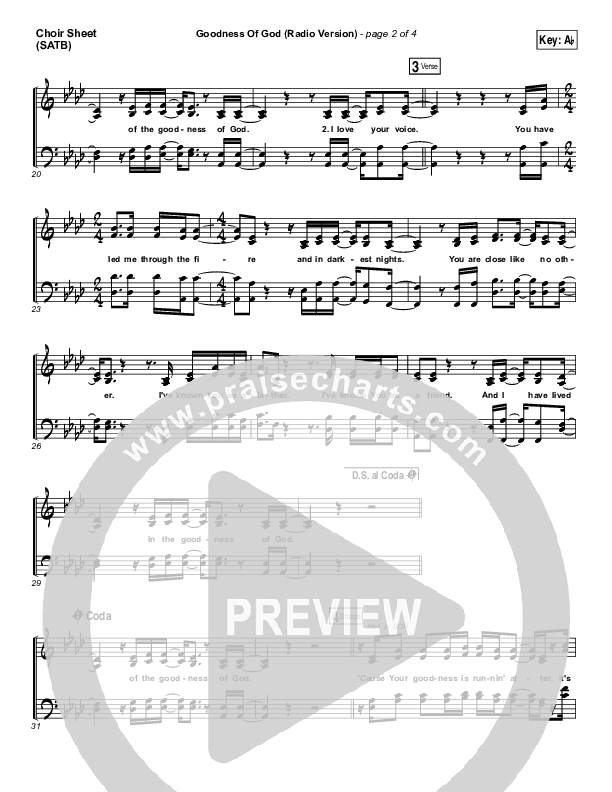 Goodness Of God (Radio) Choir Vocals (SATB) (Jenn Johnson / Bethel Music)