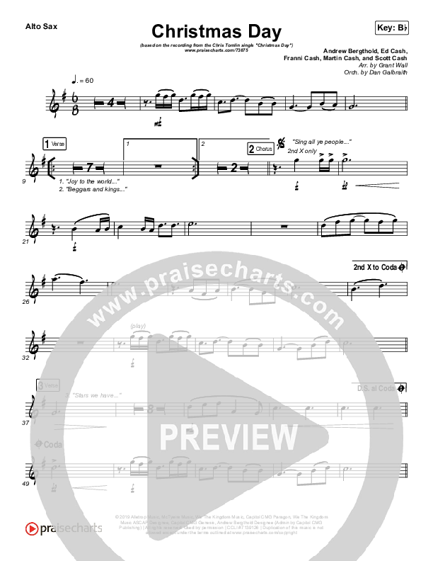 Christmas Day Alto Sax (Chris Tomlin / We The Kingdom)