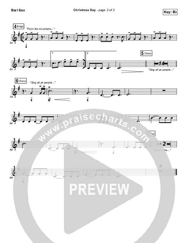 Christmas Day Bari Sax (Chris Tomlin / We The Kingdom)