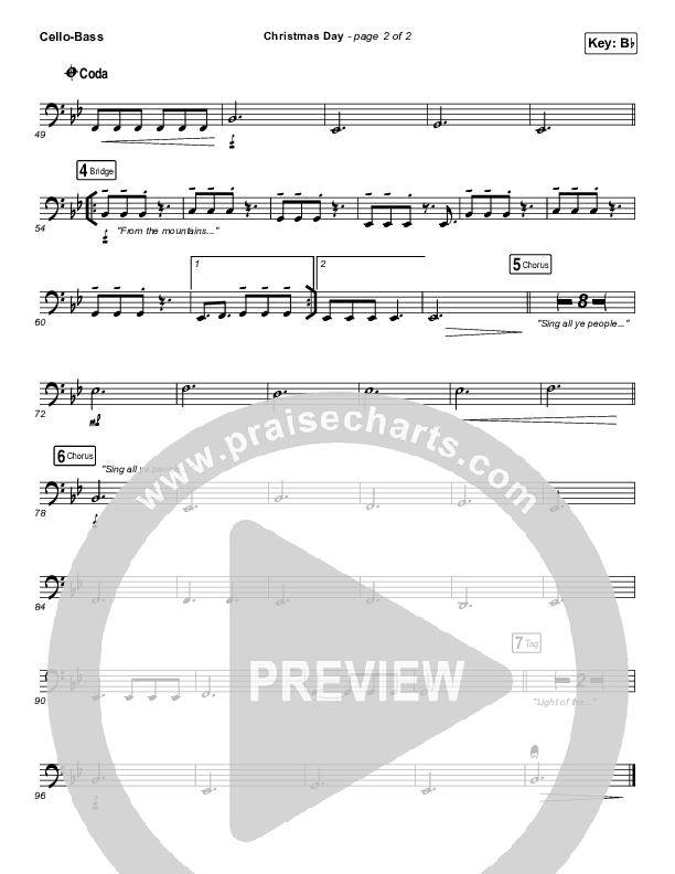 Christmas Day Cello/Bass (Chris Tomlin / We The Kingdom)