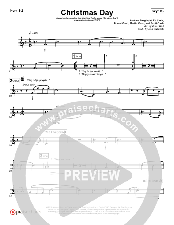 Christmas Day French Horn 1/2 (Chris Tomlin / We The Kingdom)