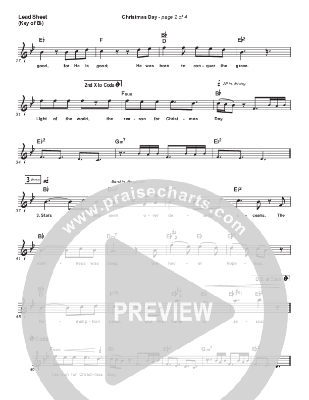 Christmas Day Lead Sheet (Melody) (Chris Tomlin / We The Kingdom)