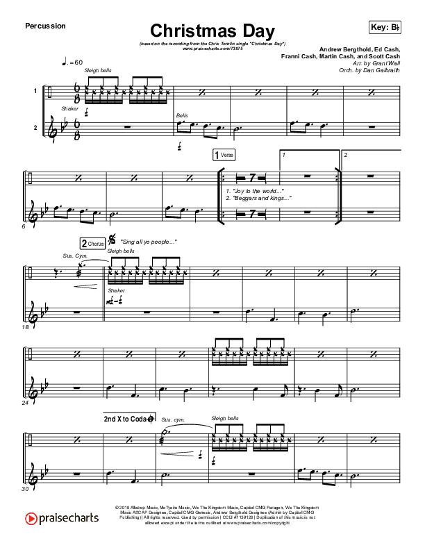 Christmas Day Percussion (Chris Tomlin / We The Kingdom)