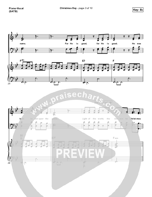 Christmas Day Piano/Vocal (SATB) (Chris Tomlin / We The Kingdom)