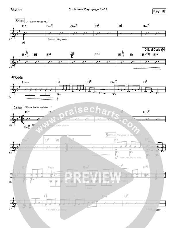 Christmas Day Rhythm Chart (Chris Tomlin / We The Kingdom)