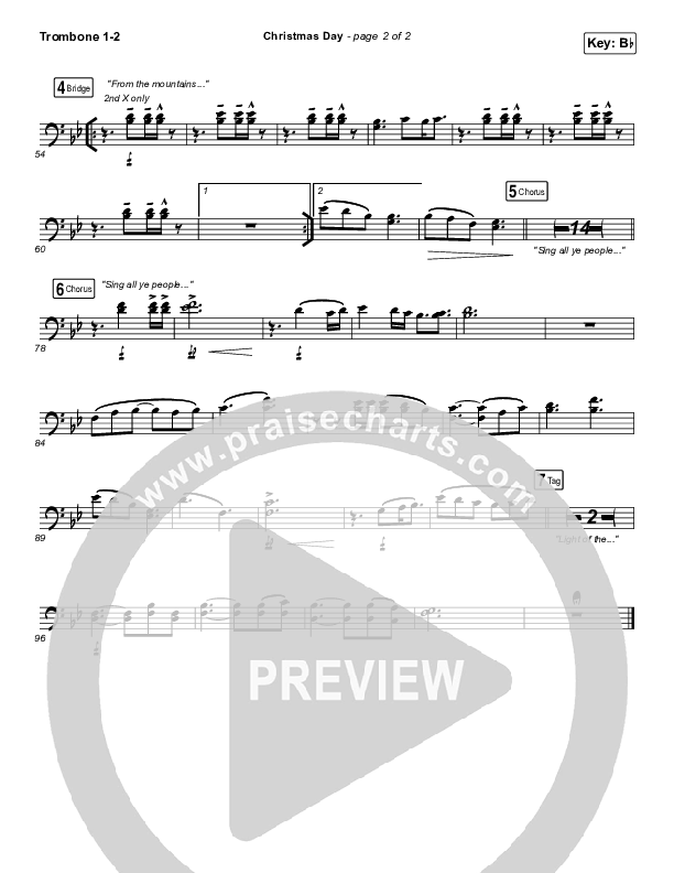 Christmas Day Trombone 1/2 (Chris Tomlin / We The Kingdom)