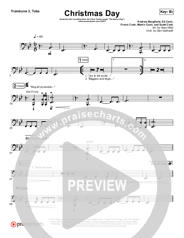 Christmas Day Trombone 3/Tuba (Chris Tomlin / We The Kingdom)