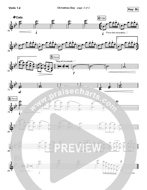 Christmas Day Violin 1/2 (Chris Tomlin / We The Kingdom)