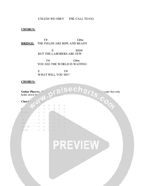 Go To Everyone Chord Chart (Billy Foote / Cindy Foote)