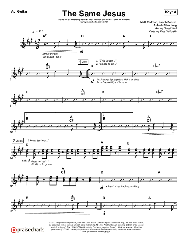 The Same Jesus (Single) Acoustic Guitar (Matt Redman)