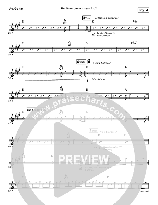 The Same Jesus (Single) Acoustic Guitar (Matt Redman)