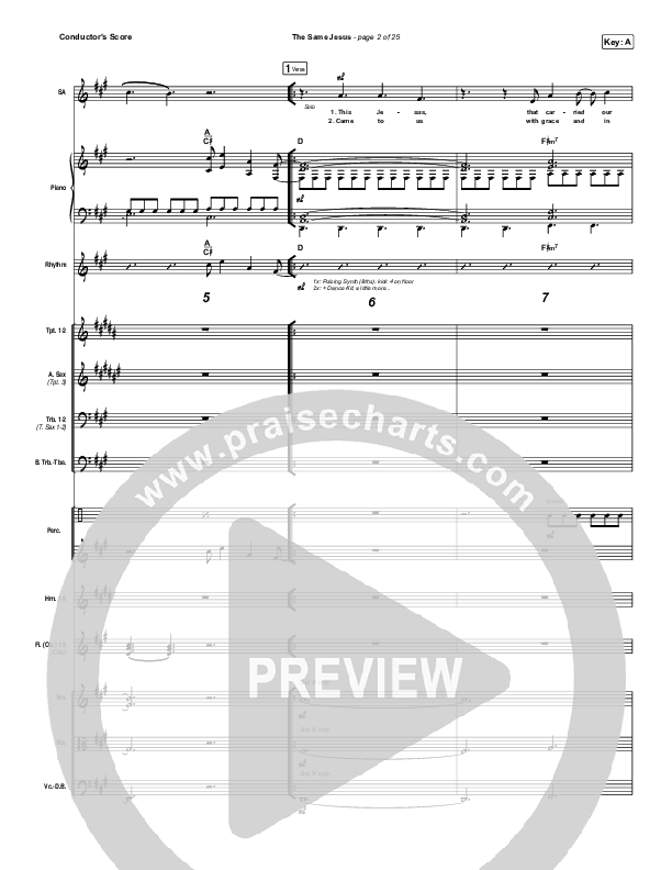 The Same Jesus (Single) Conductor's Score (Matt Redman)