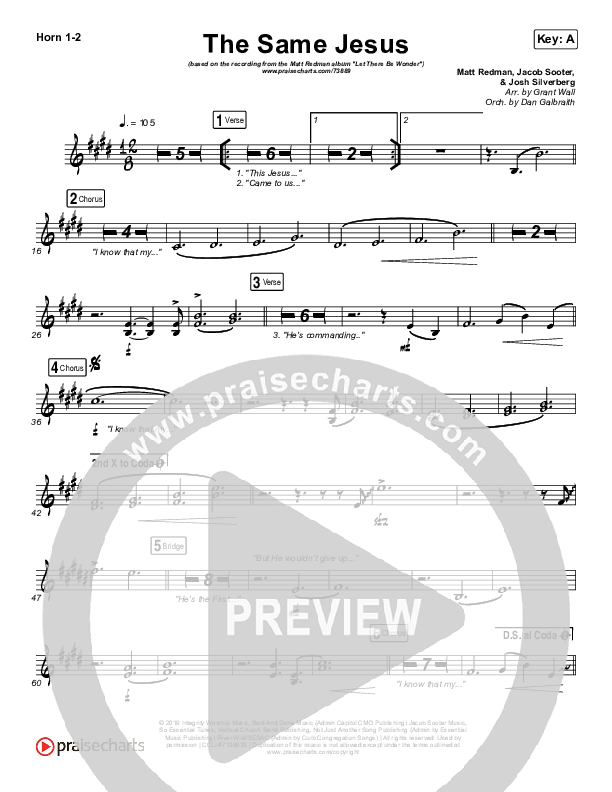 The Same Jesus (Single) Brass Pack (Matt Redman)