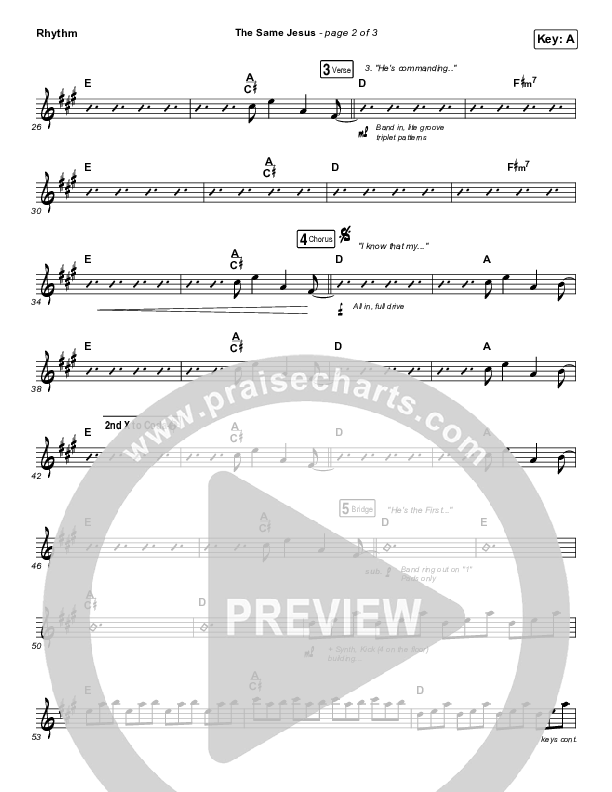 The Same Jesus (Single) Rhythm Chart (Matt Redman)