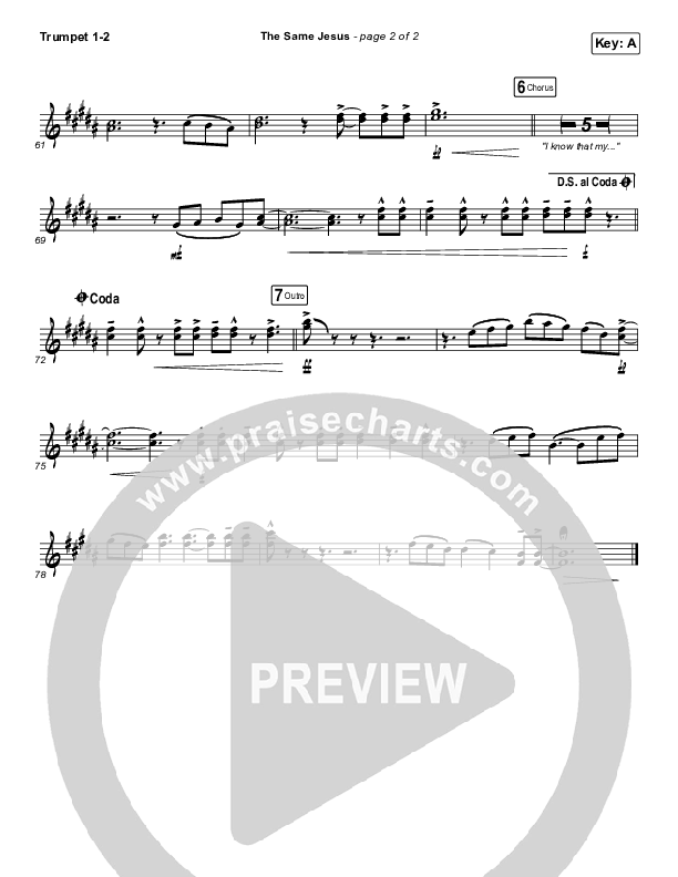 The Same Jesus (Single) Trumpet 1,2 (Matt Redman)